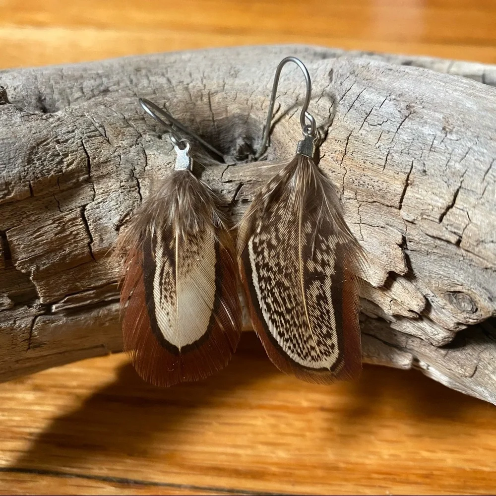 Set of Feather Earrings, Bead and Feather Accents, Urban Outfitters